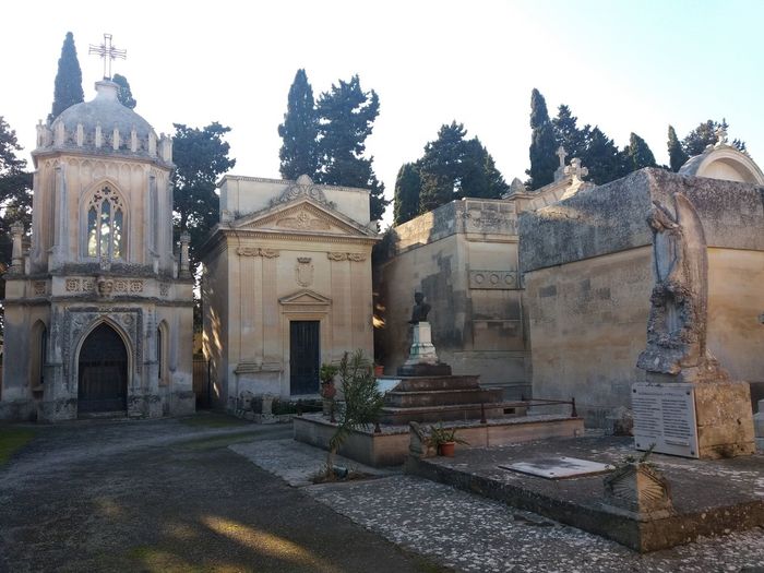 Exterior of temple against clear sky