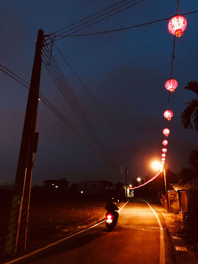 Cars on road at night