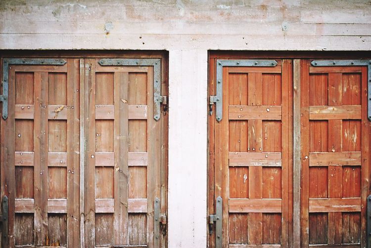 Full frame shot of closed door of building