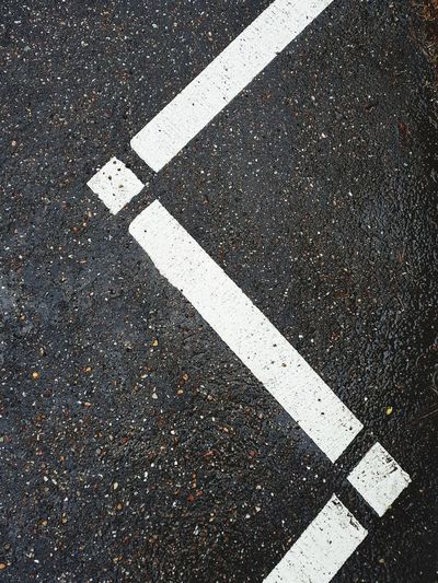 High angle view of zebra crossing on road