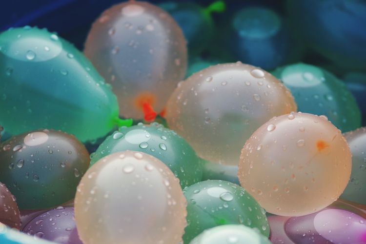 Full frame shot of colorful water bombs