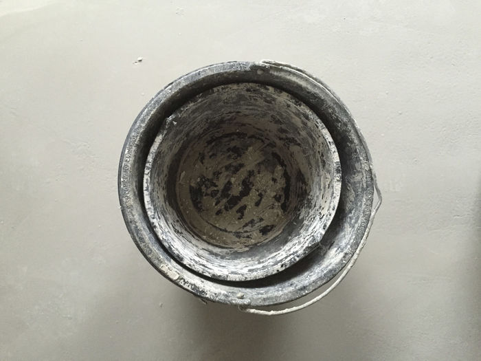 High angle view of empty container on table