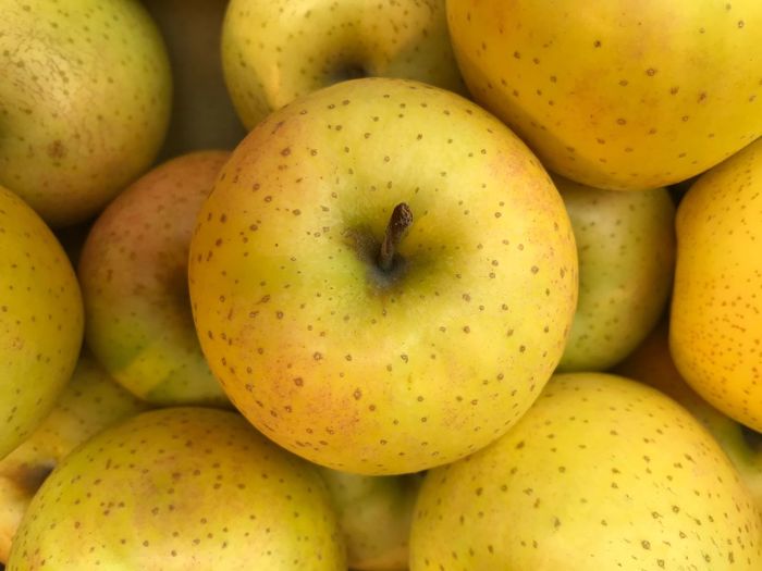 Full frame shot of apples for sale at market