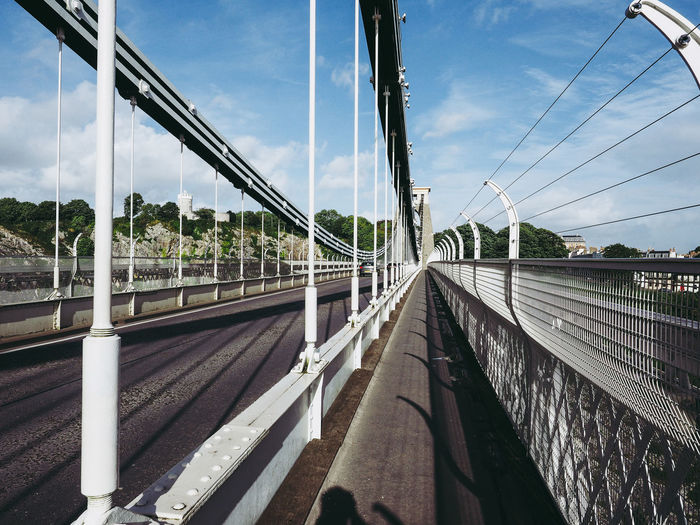 View of suspension bridge against sky