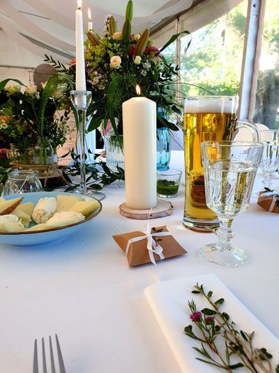 Glass of table and restaurant