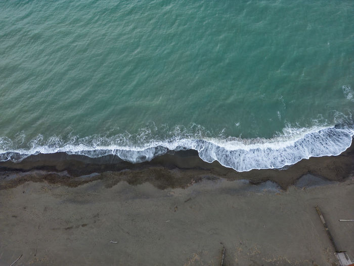 High angle view of beach
