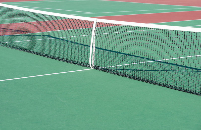 Tennis court with various lines in the detail view