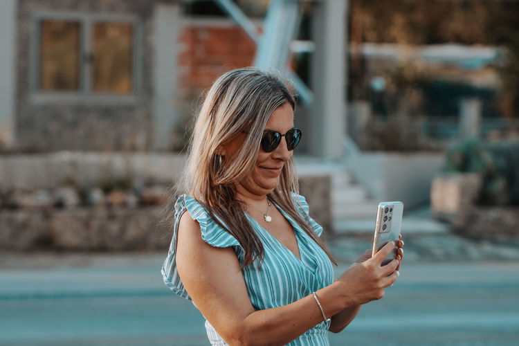 A woman with a mobile phone
