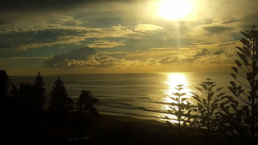 Scenic view of sunset over sea