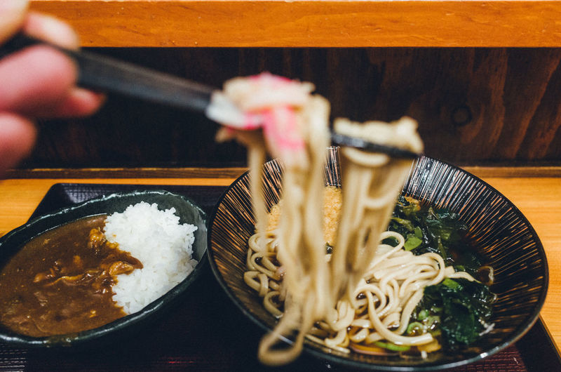 Close-up of food on table