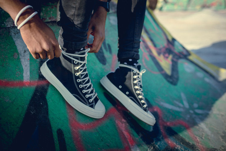 Low section of man with shoes