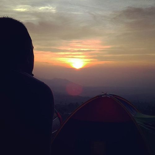 Scenic view of landscape at sunset