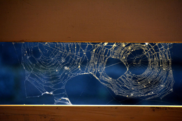 Close-up of broken glass on table