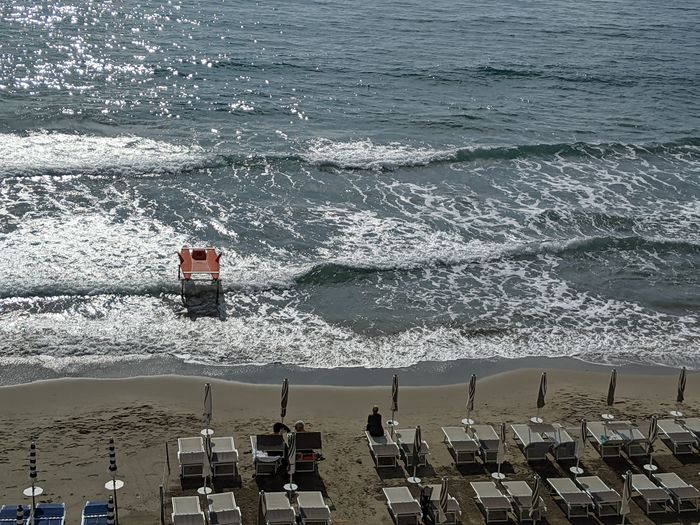 High angle view of beach