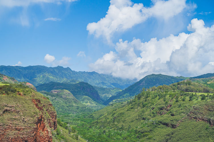 Scenic view of mountains against sky