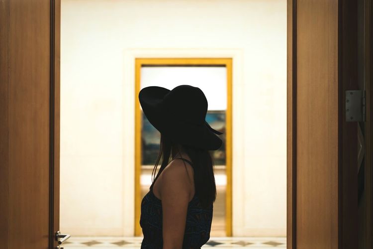 Close-up of woman standing in the dark
