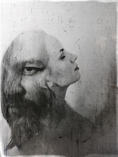 Digital composite image of man