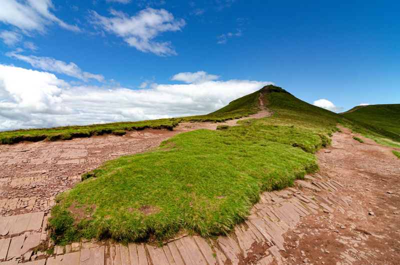 Scenic view of land against sky