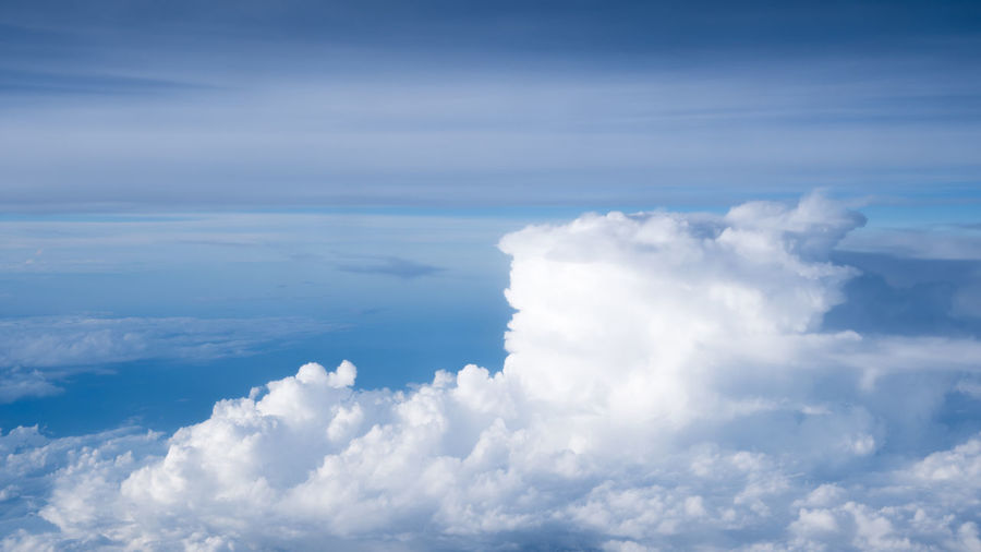 Aerial view of clouds against blue sky