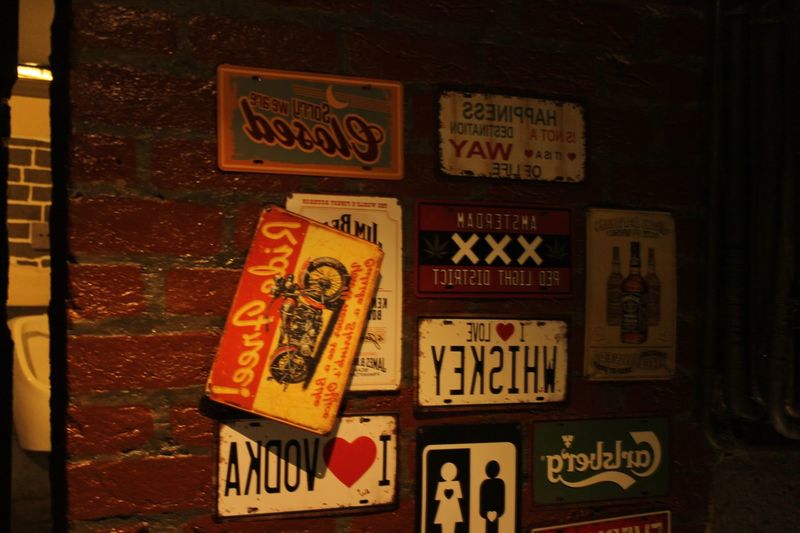 Close-up of text on wall
