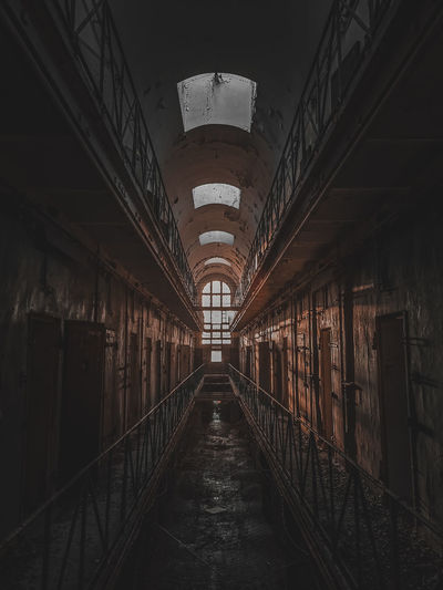 Illuminated corridor prison jail