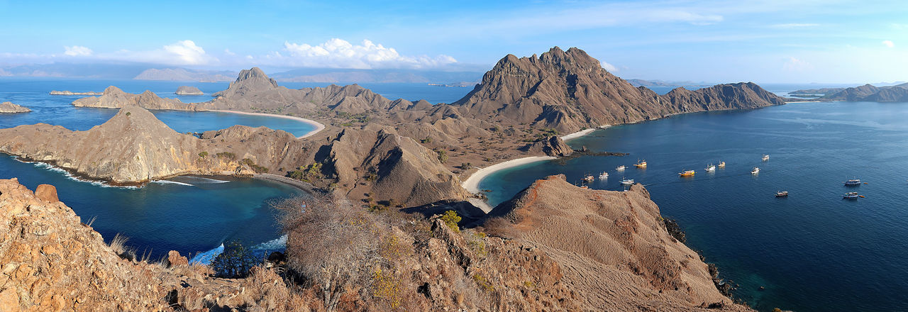 Landscape view from the top of padar island at labuan bajo, indonesia