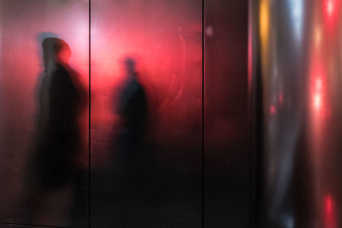 Shadow of people on elevator 