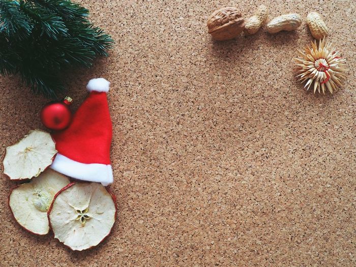 High angle view of christmas decoration