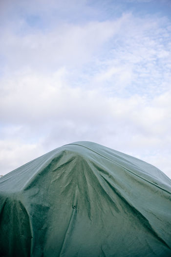 Low angle view of tent against sky