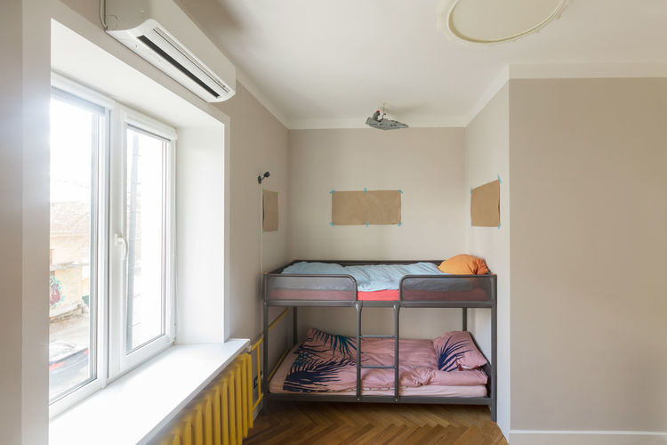 Bunk bed in modern children's room minimalist apartment
