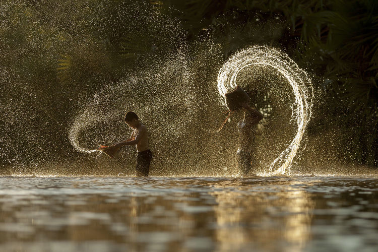 People playing in water