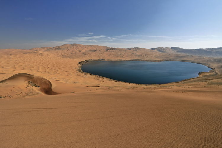 1194 full view nuoertu lake -biggest in the badain jaran desert-seen from its western megadune-china