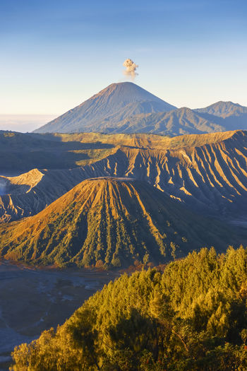 Scenic view of mountain range against sky