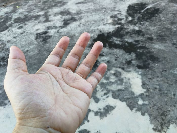 Close-up of human hand against blurred background