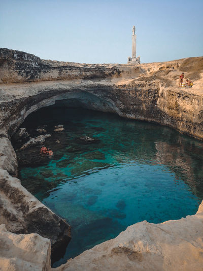 A great view on the grotta della poesia in puglia