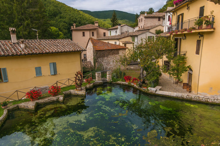 Romantic view of romantic stone town in the heart of umbria region