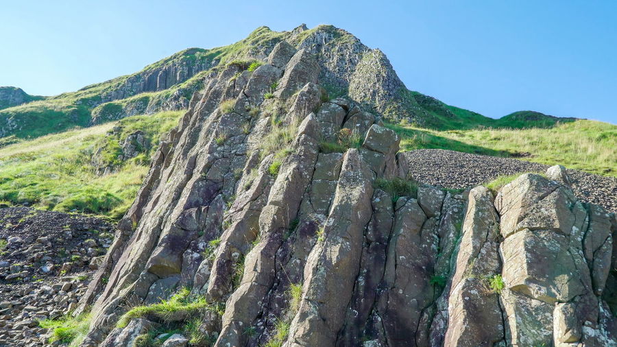 Scenic view of mountains against clear sky