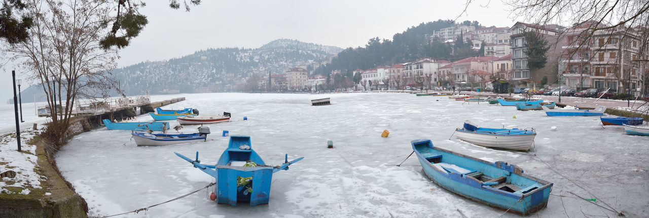Frozen lake of kastoria , greece