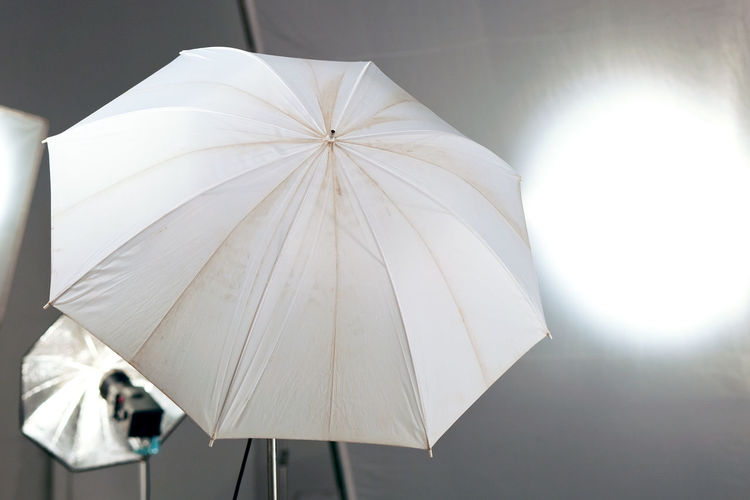 Close-up of umbrellas in studio
