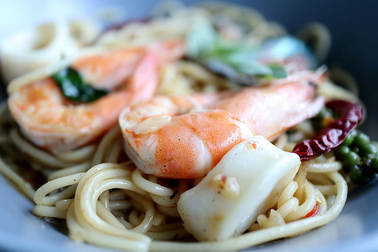 Close-up of seafood in plate