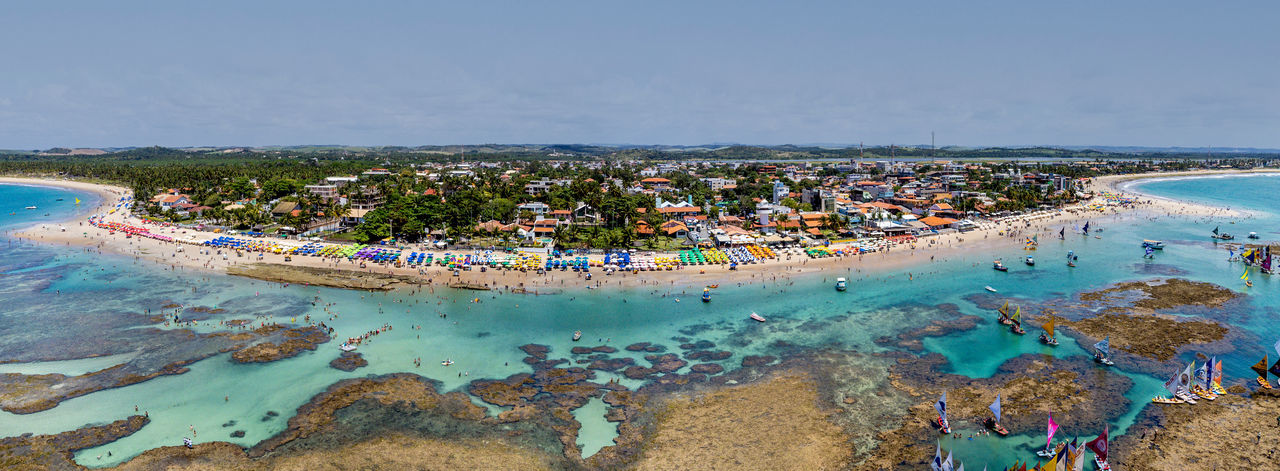 Aerial view of beach against clear sky  porto de galinhas 
