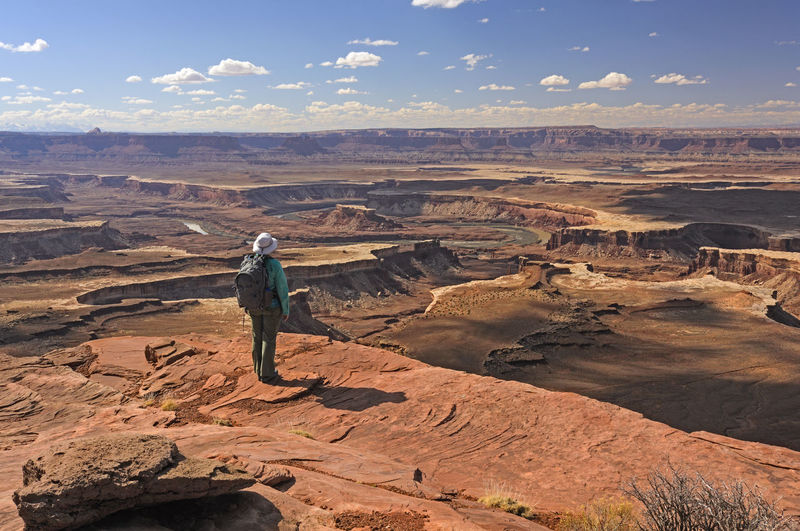 Looking out over the canyonlands in canyonlands national park in utah