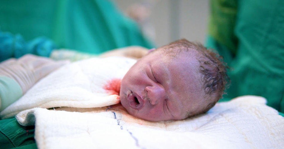 Close-up of newborn baby