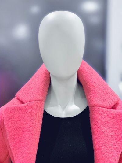 Close-up of mannequin on display at store