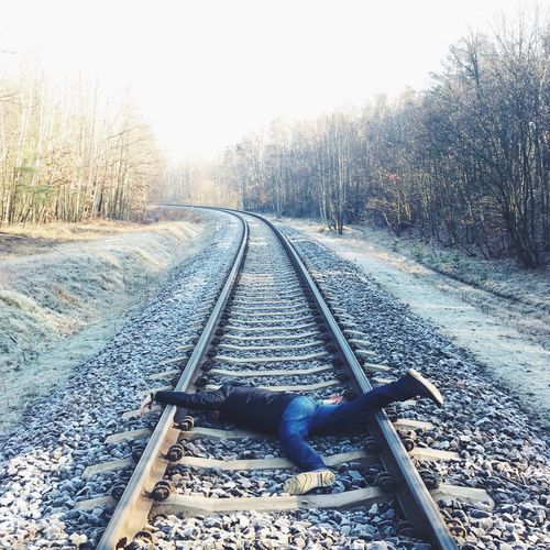 Railroad track on railroad track