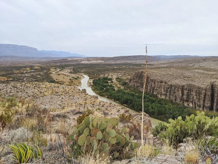 A scenic view of the rio grande river from big bend national park.