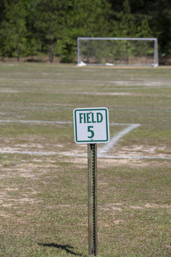 Information sign on field