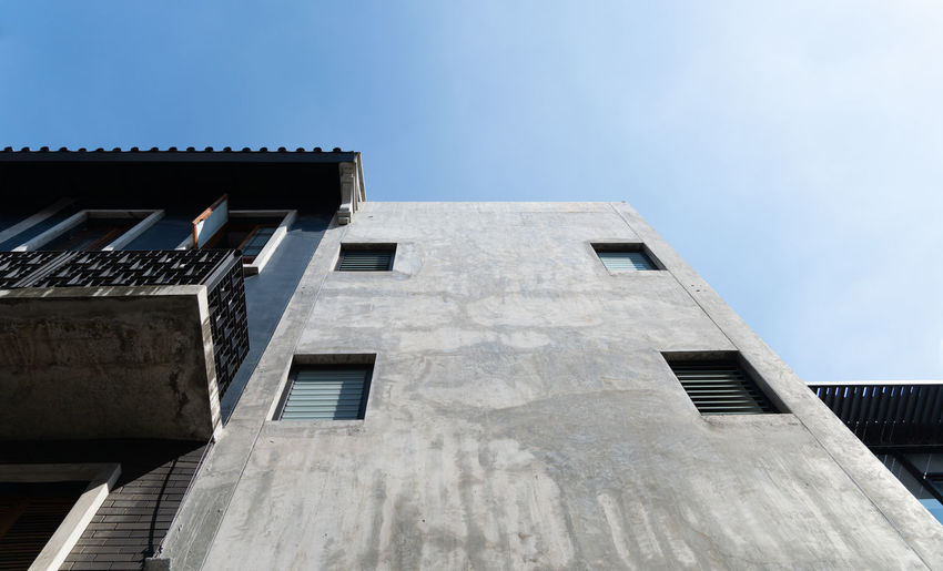 Low angle view of building against clear sky