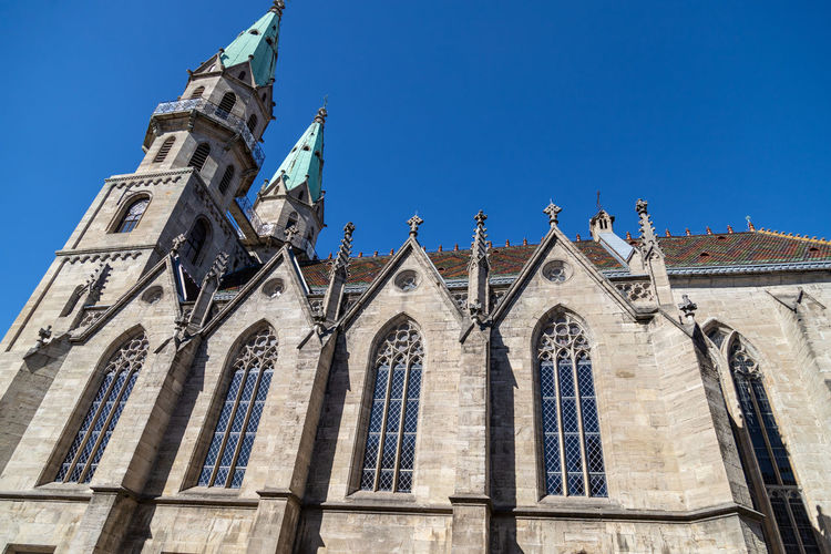 Low angle view on the city church in meiningen, thuringia