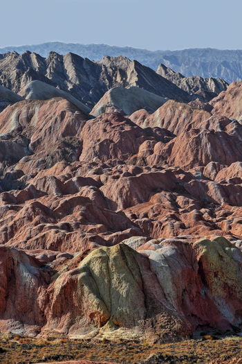 Sandstone and siltstone landforms of zhangye danxia-red cloud national geological park. 0848